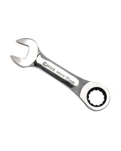Genius Tools 15mm Stubby Combination Ratcheting Wrench - 760215