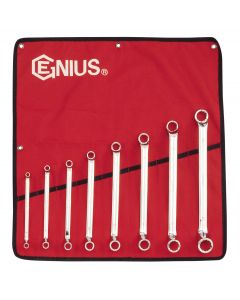 Genius Tools 8 Piece Metric Double Ended Offset Ring Wrench Set DE-707M