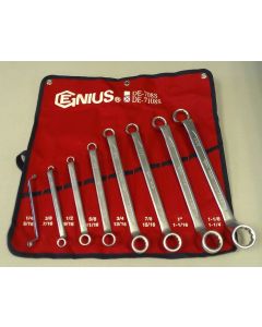 Genius Tools 8 Piece SAE Double Ended Offset Ring Wrench Set (Matte Finish) - DE-7108S