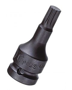 Genius Tools 1/2" Dr. M8 Triple Square Impact Bit Socket, 60mmL (CR-Mo) - 4460T08