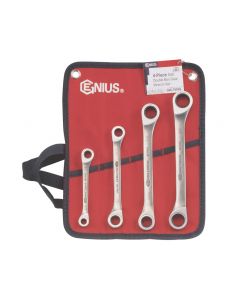 Genius Tools 4 Piece Stainless Steel SAE Double Box Ratcheting Wrench Set GW-7411M