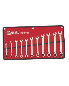 Genius Tools 11 Piece Metric Combination Ratcheting Wrench Set - GW-7611M