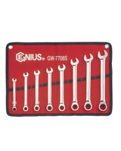 Genius Tools 8 Piece SAE Combination Ratcheting Wrench Set - GW-7708S