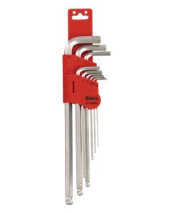 Genius Tools 9 Piece Metric Wobble Hex Key Wrench Set (S2 Tool Steel) - HK-09MBS