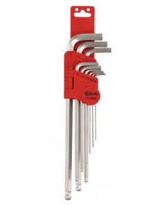 Genius Tools 9 Piece SAE Wobble Hex Key Wrench Set (S2 Tool Steel) - HK-09SBS