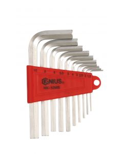 Genius Tools 10 Piece Metric Hex Wrench Set (S2 Tool Steel) - HK-10MS